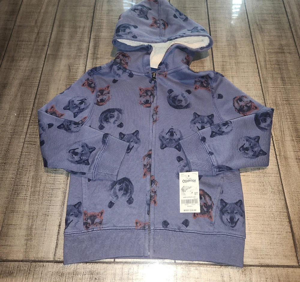 NWT OshKosh B'gosh Animal Print Hoodie